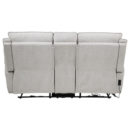 Sylmar Chenille Upholstered Power Reclining Loveseat Dove Grey