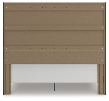 King Panel Storage Bed with Mirrored Dresser, Chest and Nightstand