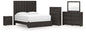 King Panel Storage Bed with Mirrored Dresser, Chest and Nightstand