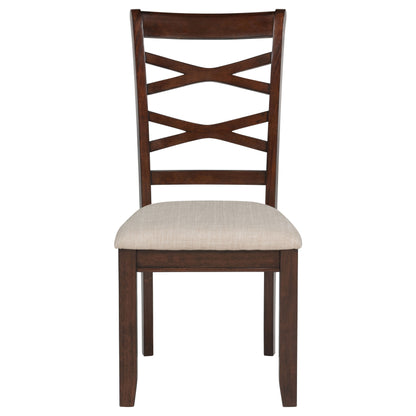 Barton 5-piece Round Wood Dining Table Set Dark Brown