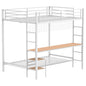 Campus Metal Full Over Twin Workstation Bunk Bed Matte White