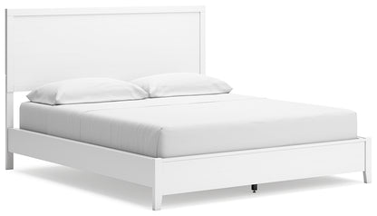 Binterglen California King Panel Bed with Mirrored Dresser, Chest and Nightstand