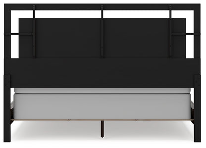 Covetown California King Panel Bed with Mirrored Dresser, Chest and Nightstand