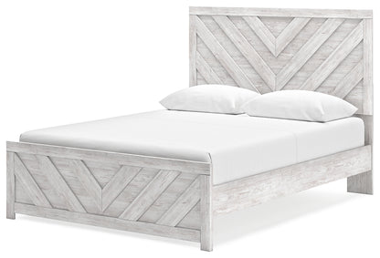 Cayboni Queen Panel Bed with Mirrored Dresser, Chest and Nightstand