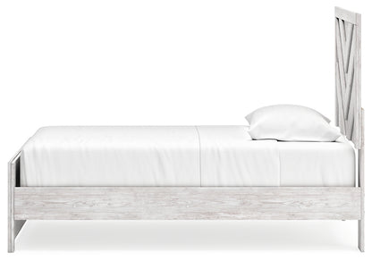 Cayboni Twin Panel Bed with Mirrored Dresser and Chest