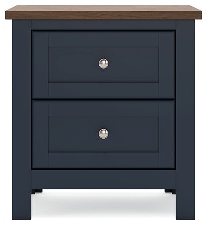 Landocken Queen Panel Headboard with Mirrored Dresser and Nightstand