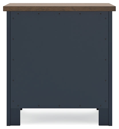 Landocken Queen Panel Headboard with Mirrored Dresser and Nightstand
