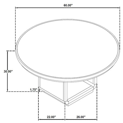 Leandro 7-piece Round Dining Table Set Burnished Black