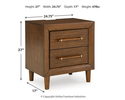 Lyncott California King Upholstered Bed with Mirrored Dresser, Chest and Nightstand