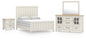 Shaybrock Queen Panel Bed with Mirrored Dresser and Nightstand