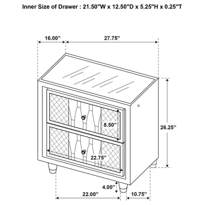 Lorient 4-piece Eastern King Bedroom Set Ivory and Camel