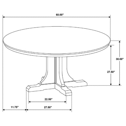 Hartville 60-inch Round Dining Table Natural Light Brown