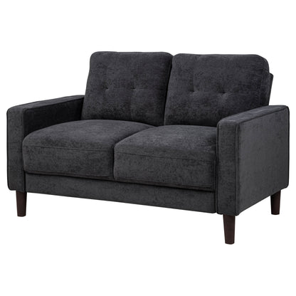Bowen II Fabric Upholstered Track Arm Loveseat Steel Grey