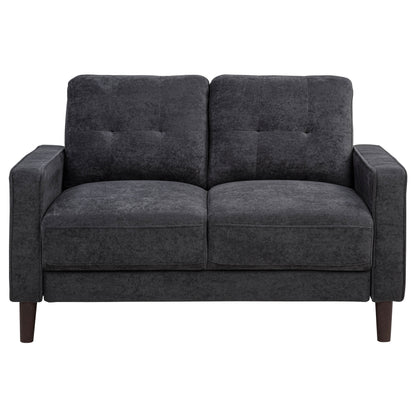 Bowen II Fabric Upholstered Track Arm Loveseat Steel Grey