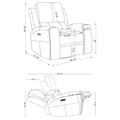 Brickston Triple Power Swivel Glider Recliner Charcoal