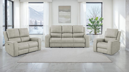 Brickston Triple Power Reclining Loveseat Grey