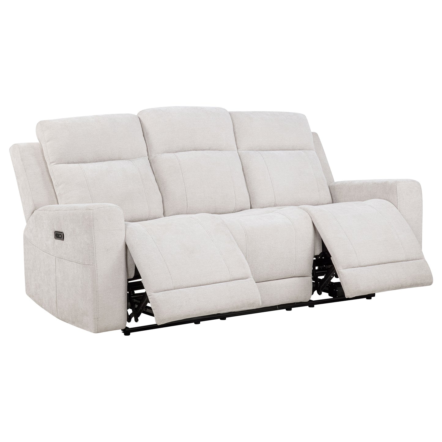 Kennett 2-piece Chenille Power Reclining Sofa Set Ivory