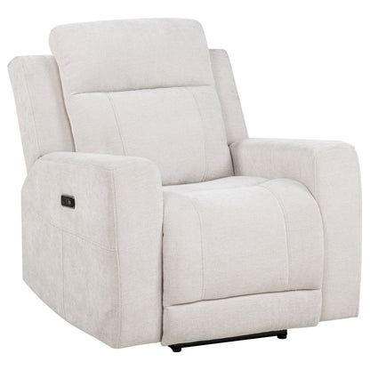Kennett 3-piece Chenille Power Reclining Sofa Set Ivory