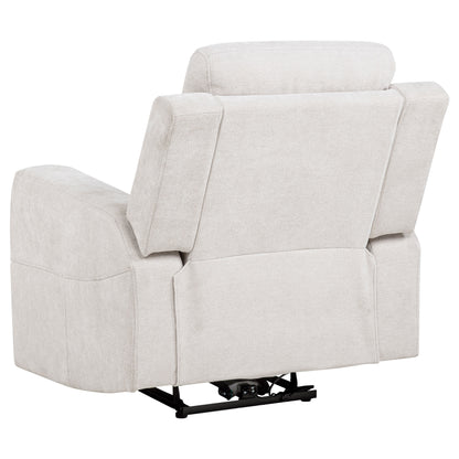 Kennett Chenille Upholstered Power Recliner Chair Ivory