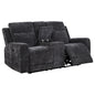 Kennett Chenille Upholstered Power Reclining Loveseat Grey