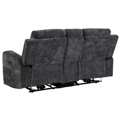 Kennett Chenille Upholstered Power Reclining Loveseat Grey