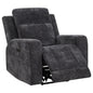 Kennett Chenille Upholstered Power Recliner Chair Dark Grey