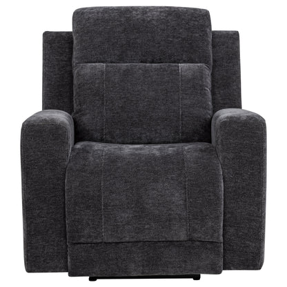 Kennett Chenille Upholstered Power Recliner Chair Dark Grey