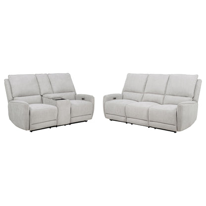 Sylmar 2-piece Chenille Power Reclining Sofa Set Dove Grey