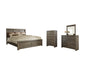 Juararo California King Panel Bed with Mirrored Dresser and Chest