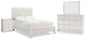 Paxberry Queen Panel Bed with Mirrored Dresser and Nightstand