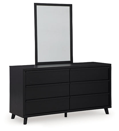 Danziar Queen Panel Headboard with Mirrored Dresser and Nightstand