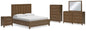 Cabalynn King Panel Bed with Storage with Mirrored Dresser, Chest and Nightstand