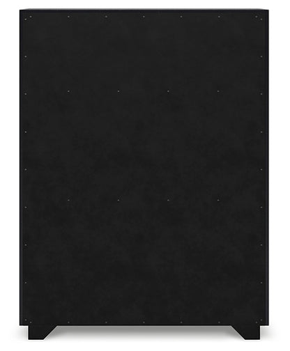 Londer California King Panel Bed with Mirrored Dresser and Chest