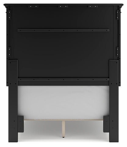 Lanolee Twin Panel Bed with Mirrored Dresser and Chest