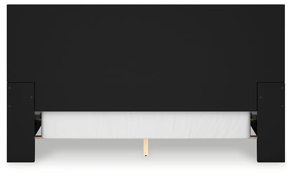 Londer California King Panel Bed with Mirrored Dresser and Nightstand