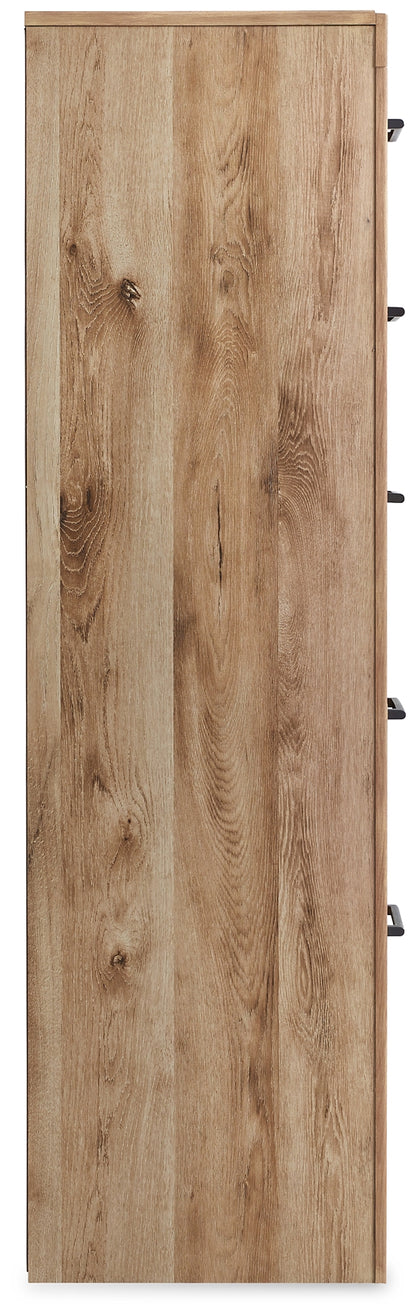 Hyanna Full Panel Bed with Mirrored Dresser and Chest