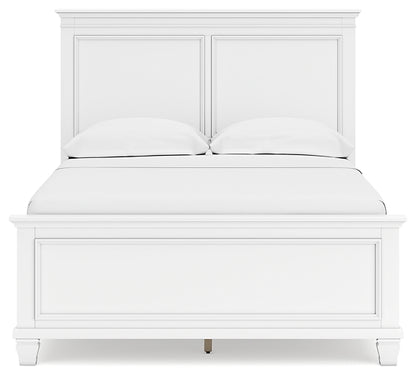 Fortman Full Panel Bed with Mirrored Dresser and Chest
