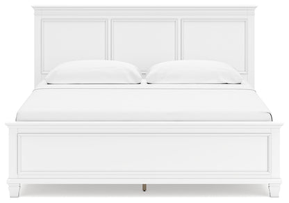 Fortman King Panel Bed with Mirrored Dresser, Chest and Nightstand