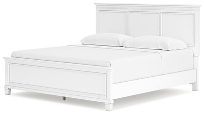 Fortman King Panel Bed with Mirrored Dresser and Chest