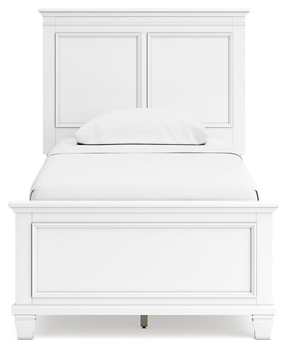 Fortman Twin Panel Bed with Mirrored Dresser and Nightstand