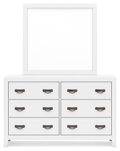 Binterglen King Panel Bed with Mirrored Dresser and Nightstand