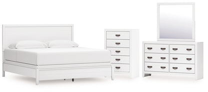 Binterglen King Panel Bed with Mirrored Dresser and Chest