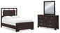 Covetown Full Panel Bed with Mirrored Dresser