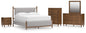 Lyncott Queen Upholstered Bed with Mirrored Dresser, Chest and Nightstand