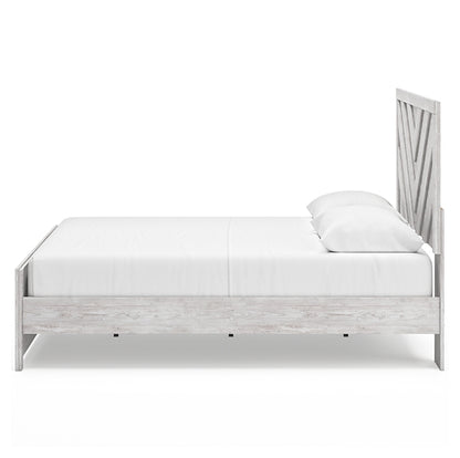 Cayboni King Panel Bed with Mirrored Dresser and Chest