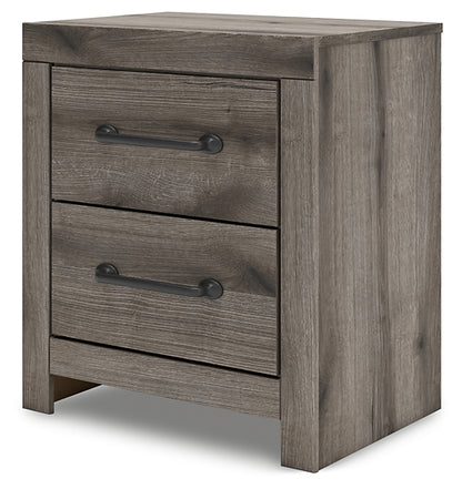 Graystorm Twin Panel Bed with Storage with Mirrored Dresser, Chest and Nightstand