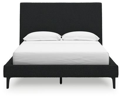 Cadmori Full Upholstered Bed with Mirrored Dresser