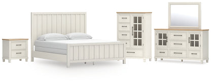 Shaybrock California King Panel Bed with Mirrored Dresser, Chest and Nightstand