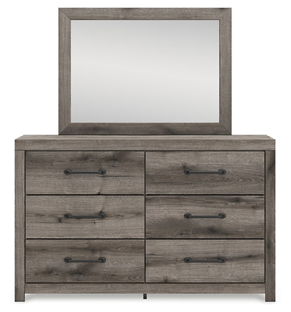 Graystorm Twin Panel Storage Bed with Mirrored Dresser and Chest