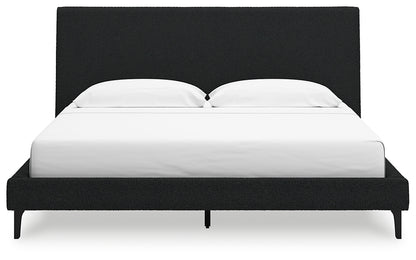 Cadmori King Upholstered Bed with Mirrored Dresser